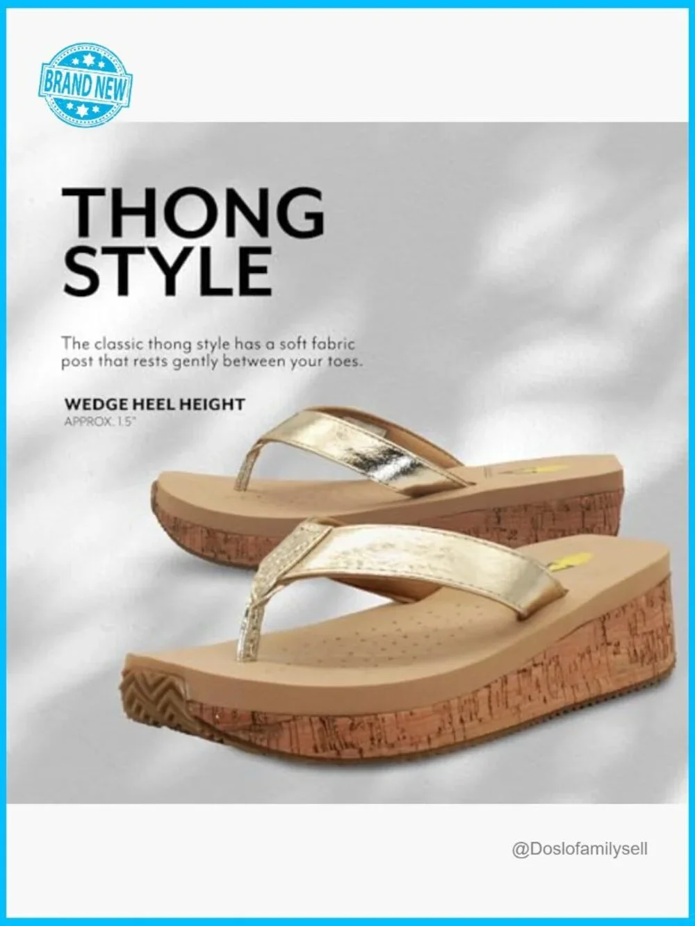 Wedge Sandals Slip-On Thong Style Comfort EVA Insole Casual Summer Wear